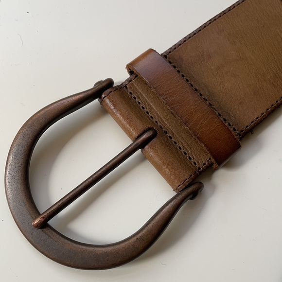 Vintage brown leather handcrafted belt
